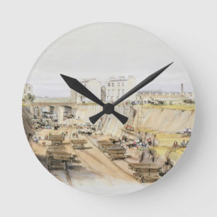 Horloge Ronde Building the Retaining Wall near Park Street, Camd