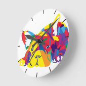 Horloge Ronde Bulldog français (Angle)