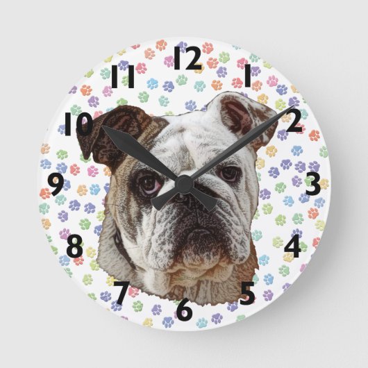 Horloge Ronde Bulldog Portrait Clock (Recto)