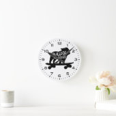 Horloge Ronde Bulldog Riding Skateboard (Maison)