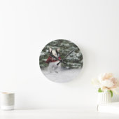Horloge Ronde Bulldog Secourir la tasse Dashing à travers la nei (Maison)