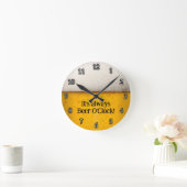 Horloge Ronde Bulles de bière - Gros plan (Maison)