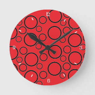 Horloge Ronde Bulles minimalistes : motif de cercle géométrique