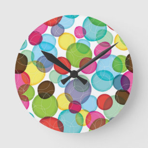Horloge Ronde Bulles rondes enfants motif 2