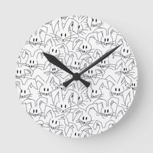Horloge Ronde Bunches of bunnies on white seamless.