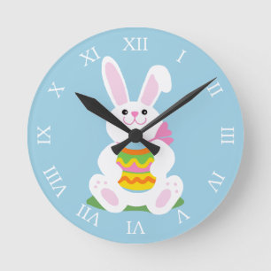 Horloge Ronde Bunny de Pâques