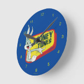Horloge Ronde BUNNY™ LOONEY TUNES™ Correctif rétro (Angle)