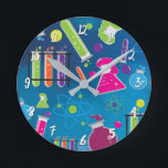 Horloge Ronde Bureau du personnel du Colorful Fun Science Chemis<br><div class="desc">Customisez avec n'importe quel texte.</div>