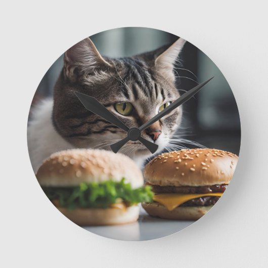 Horloge Ronde Burger Buddy - art chat (Recto)