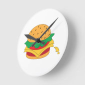 Horloge Ronde Burger nourriture pas régime (Angle)