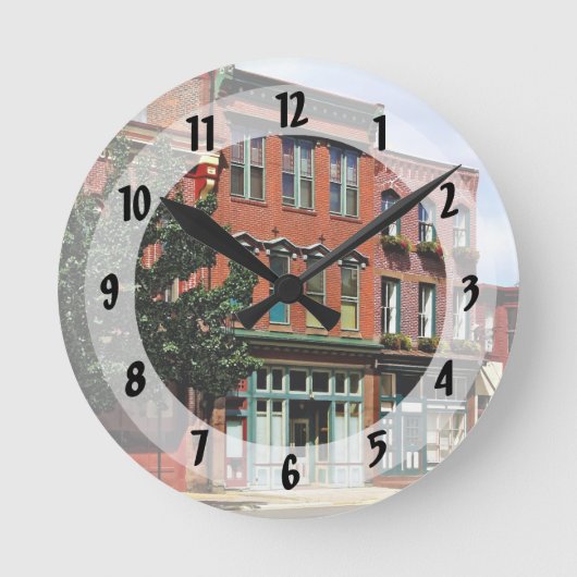 Horloge Ronde Burlington NJ - Rue dans le quartier historique (Recto)