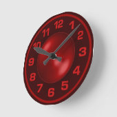 Horloge Ronde Burned red wall clock (Angle)