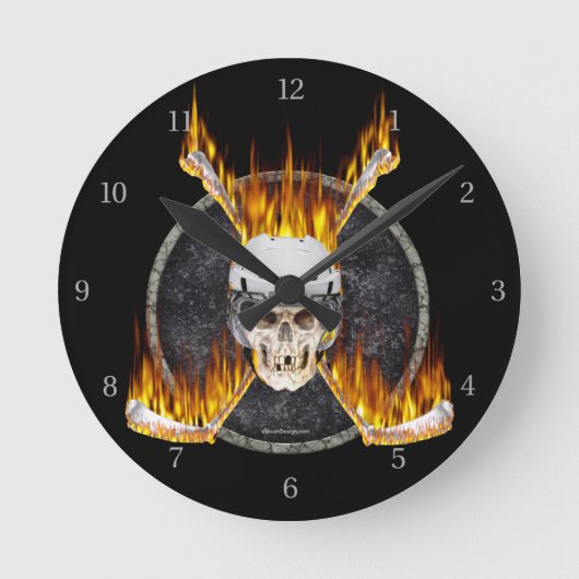 Horloge Ronde Burning Hockey Stick (Recto)