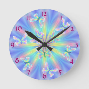 Horloge Ronde Butterflies round the clock !