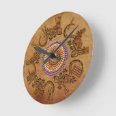 Horloge Ronde Cadeau d'art aborigène australien (Angle)