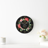 Horloge Ronde Cadeau de 40e anniversaire de mariage - Roses roug (Maison)