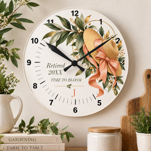 Horloge Ronde Cadeau de jardinier à la retraite et prêt à fleuri