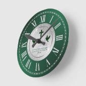 Horloge Ronde Cadeau de l'église verte d'argent (Angle)