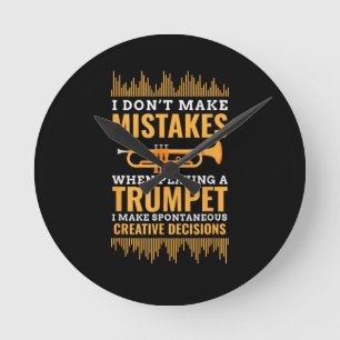 Horloge Ronde Cadeau de trompettiste de groupe de musicien drôle