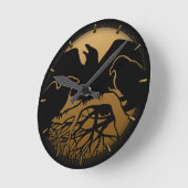 Horloge Ronde Cadeau indigène d'oiseau d'horloge murale d'art de (Angle)