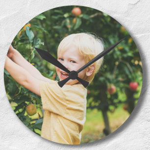 Horloge Ronde Cadeau Minimaliste Simple Photo Grand-parent Budge