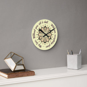 HORLOGE RONDE CADEAU MODERNE DE FLEURS COLORÉ FILLE SOEUR MOM