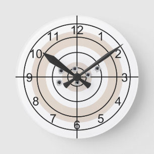 Horloge Ronde Cadeau pour amateur de tir à la cible.
