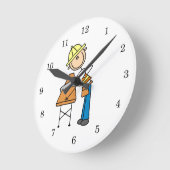 Horloge Ronde Cadeaux de sciage de bois de construction (Angle)