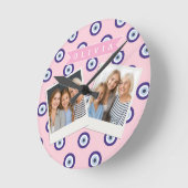 Horloge Ronde Cadeaux Personnalisés avec Motif d'Oeil Maléfique (Angle)