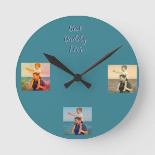 Horloge Ronde Cadeaux photo pour papa Autocollant