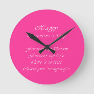 Horloge Ronde Cadeaux Valentine pour ma femme