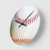 Horloge Ronde Cadran de baseball blanc (Angle)