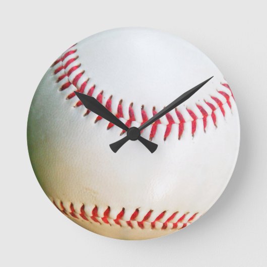 Horloge Ronde Cadran de baseball blanc (Recto)