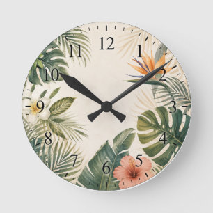 Horloge Ronde Cadran de Montre Paradis Tropical