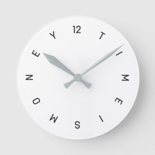 Horloge Ronde Cadran d'horloge minimaliste 'Le temps c'est de l'