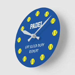 Horloge Ronde Cadran d'horloge murale de sport Padel avec cadran
