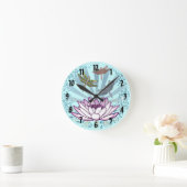 Horloge Ronde cadran Lotus Dragonfly (Maison)