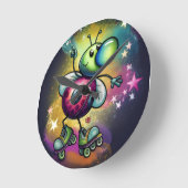 Horloge Ronde Cadran mural disco Ladybug (Angle)