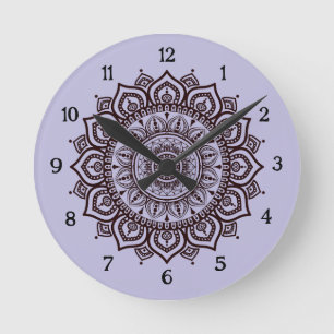 Horloge Ronde Cadran mural mandala Élégant Décor de maison spiri