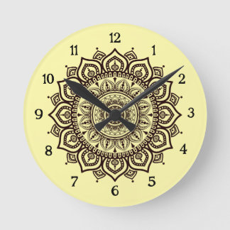 Horloge Ronde Cadran mural mandala Élégant Décor de maison spiri