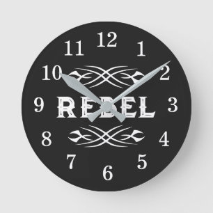 Horloge Ronde Cadran mural personnalisé rebelle avec rayures de