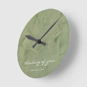 Horloge Ronde Cadran mural Thinking Of You Sage (Angle)
