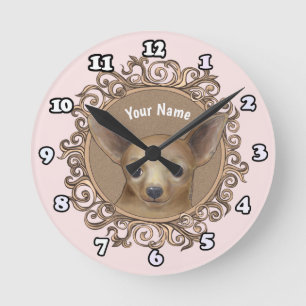 Horloge Ronde Cadran orné de Chihuahua