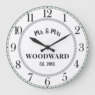 Horloge Ronde Cadran Personnalisé pour Jeunes Mariés Grande Horl