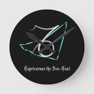 Horloge Ronde Cadran rond constellation du zodiaque Capricorne