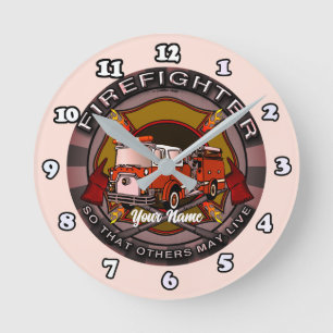Horloge Ronde Cadre de pompier pour que d'autres puissent vivre