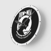 Horloge Ronde Cadre en bambou rond POW/MIA (Angle)