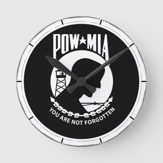 Horloge Ronde Cadre en bambou rond POW/MIA (Recto)