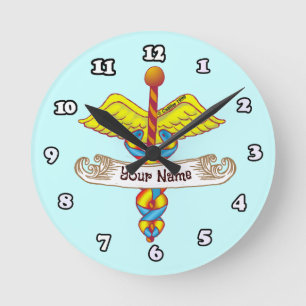Horloge Ronde Caducée