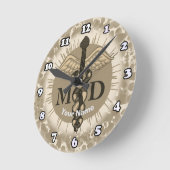 Horloge Ronde Caduceus MD médecin  (Angle)